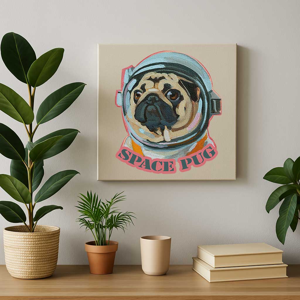 Clipart, Space Pug, with and without saying, Instant Download