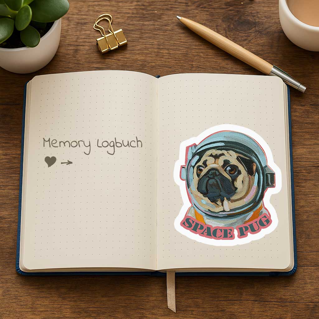 Clipart, Space Pug, with and without saying, Instant Download