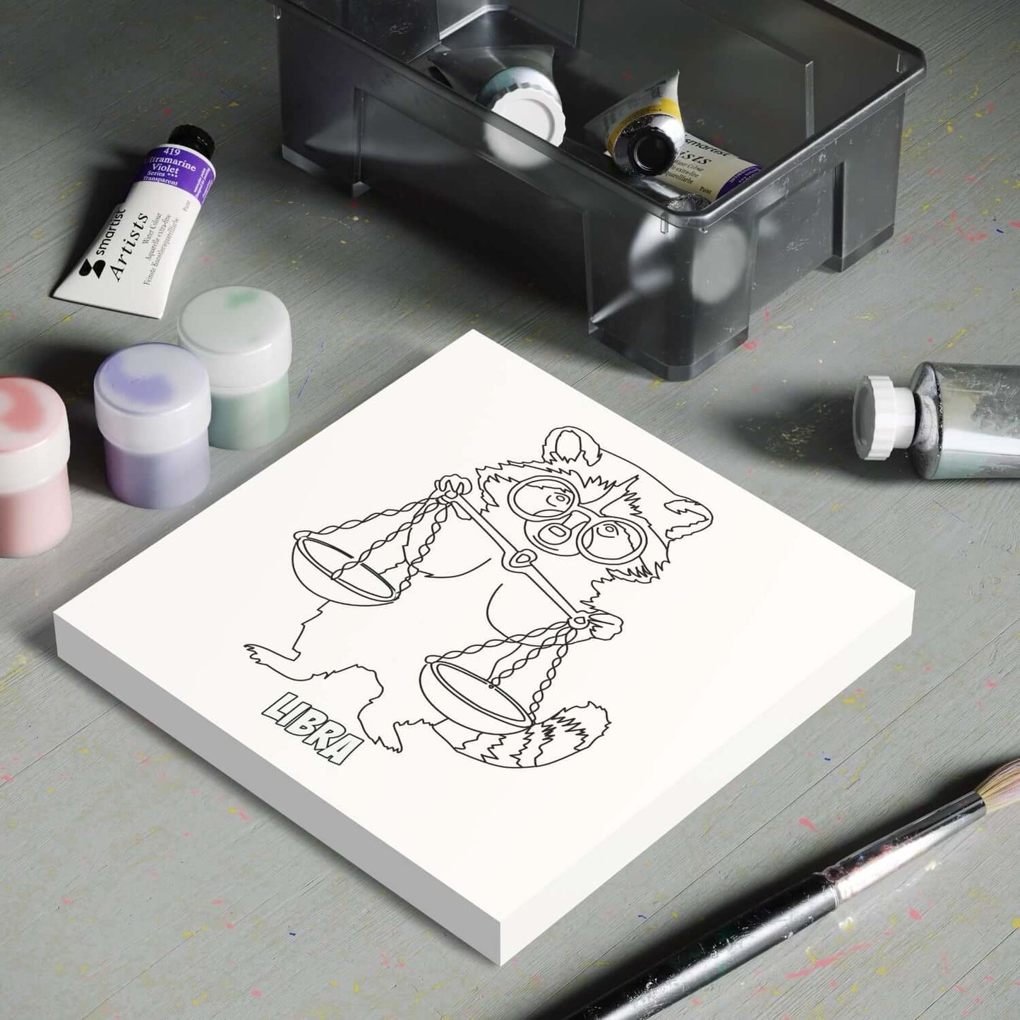 Coloring page on canvas, zodiac sign Libra
