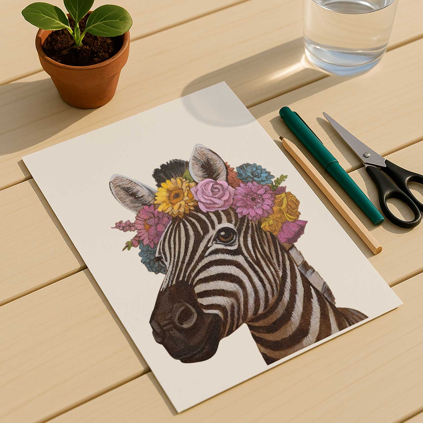 Clipart, Flower Child Zebra, Instant Download