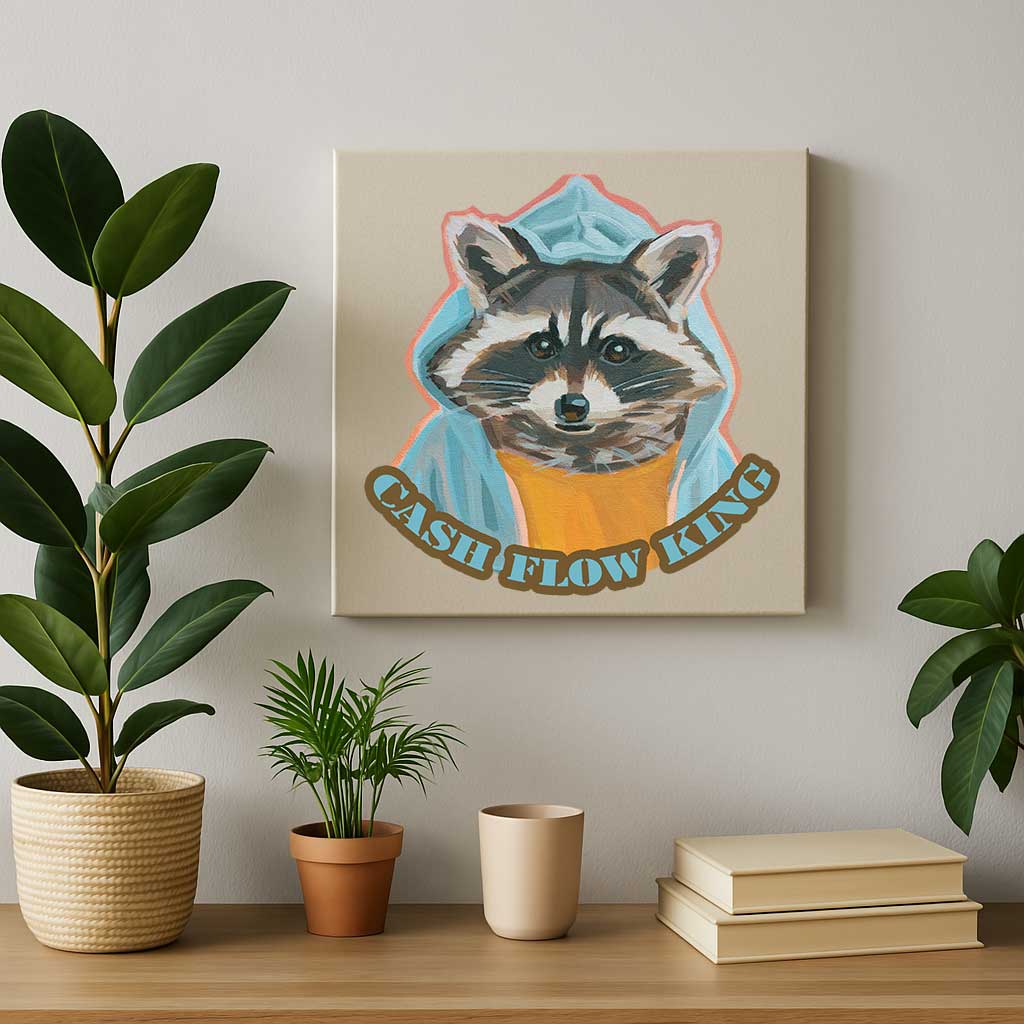 Clipart, raccoon, with and without saying, instant download