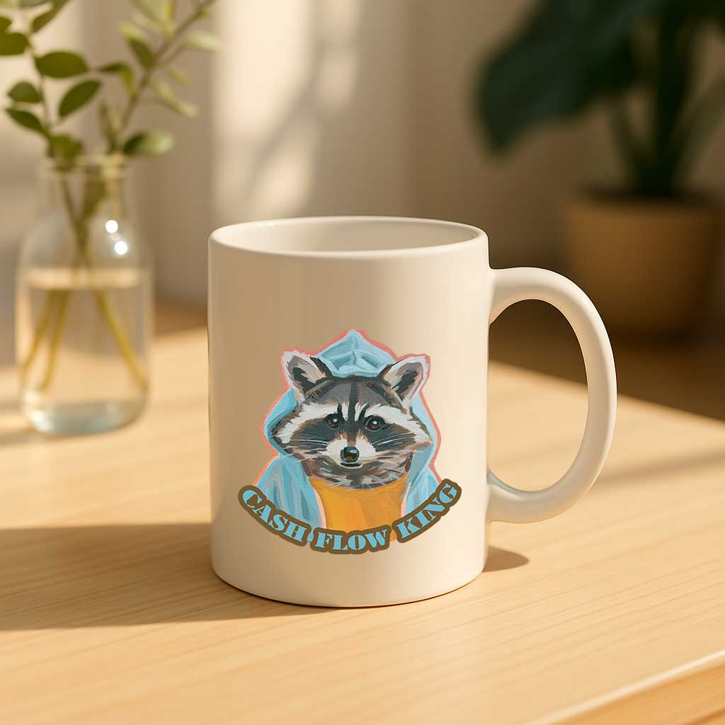 Clipart, raccoon, with and without saying, instant download