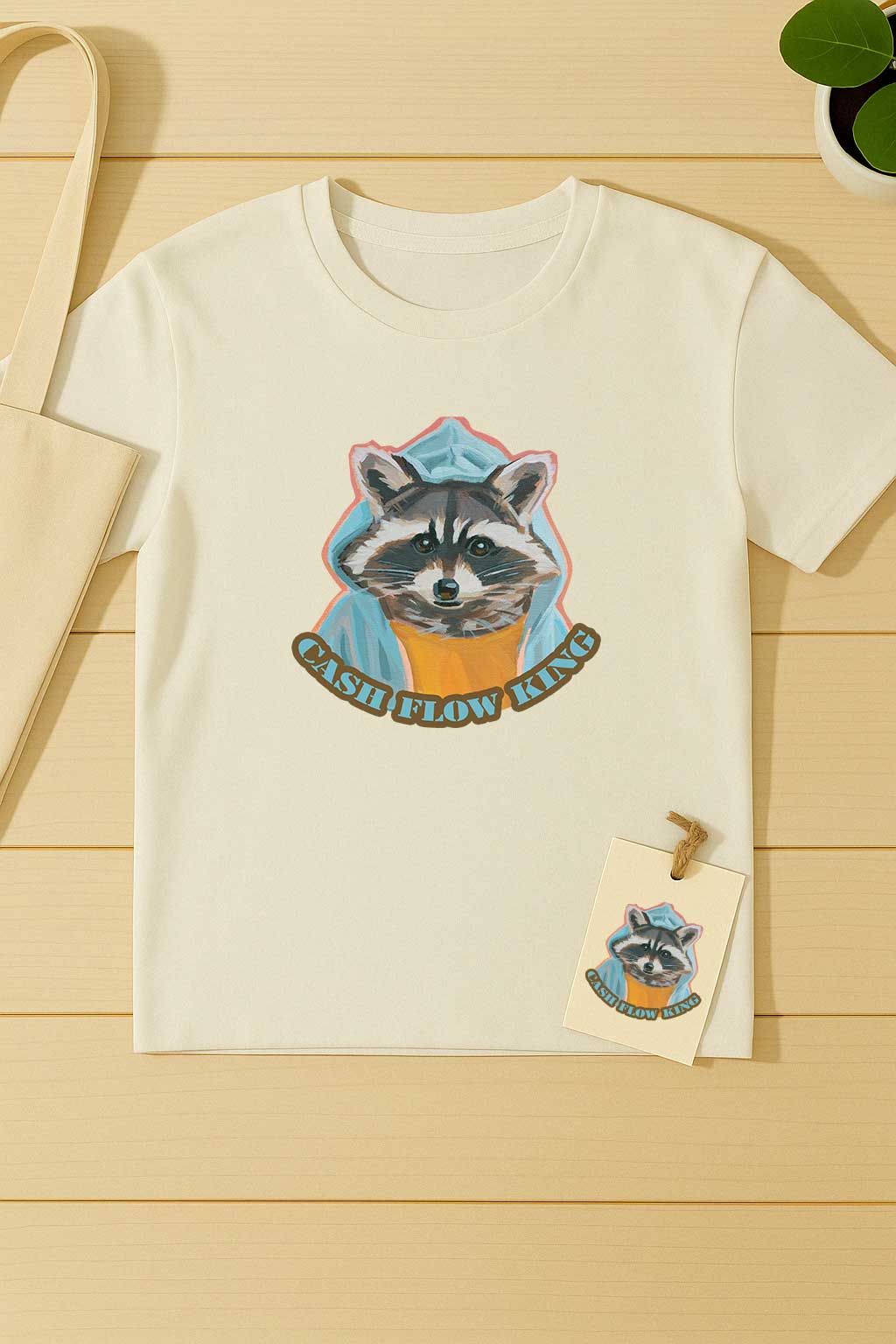Clipart, raccoon, with and without saying, instant download