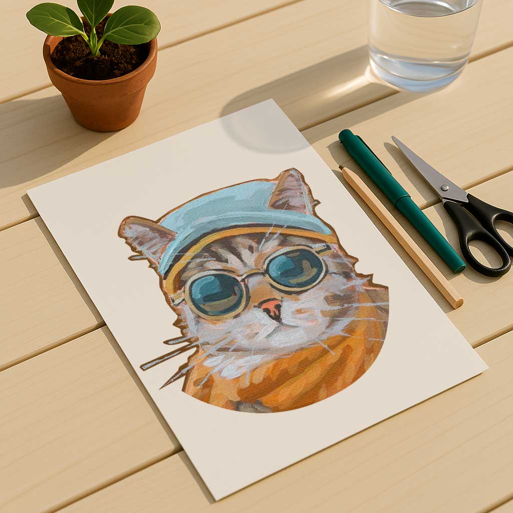 Clipart, Cool Cat, with and without saying, Instant Download