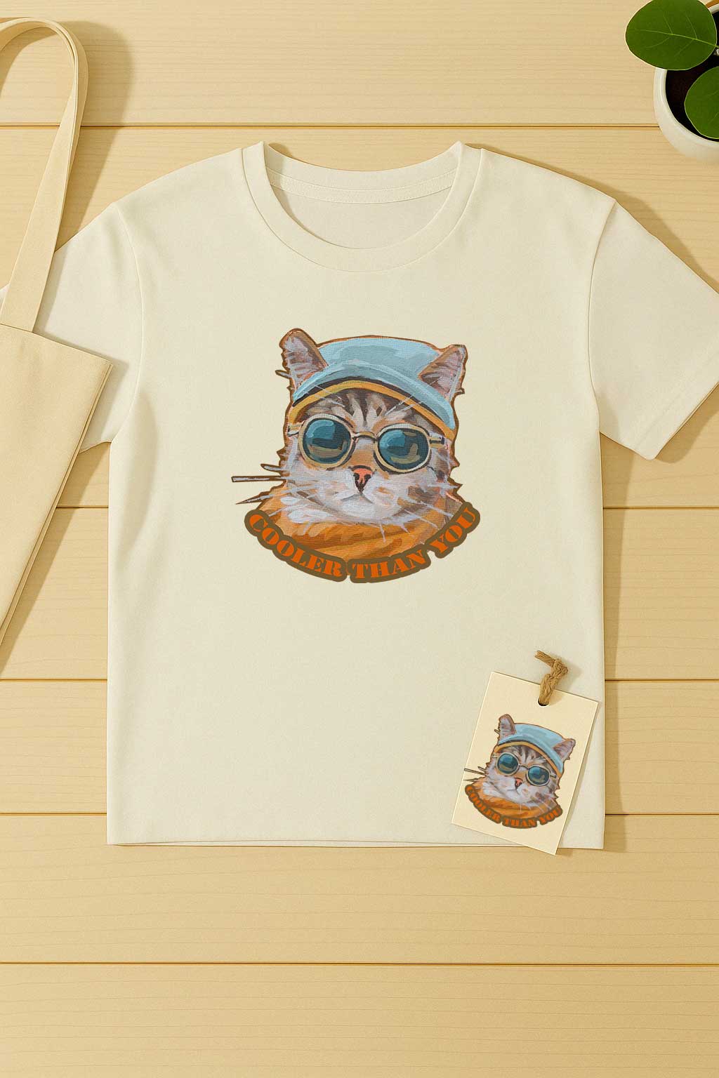 Clipart, Cool Cat, with and without saying, Instant Download