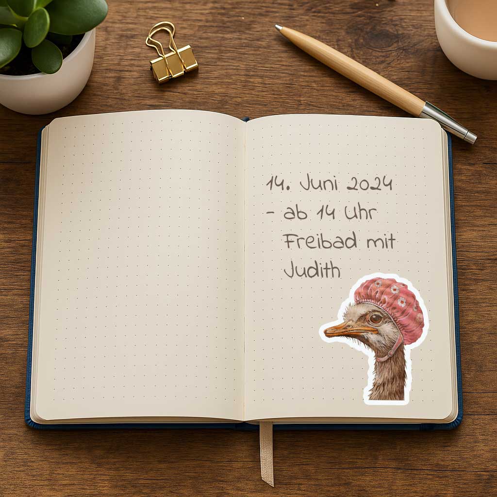 Clipart, Rhea with Bathing Cap, Instant Download