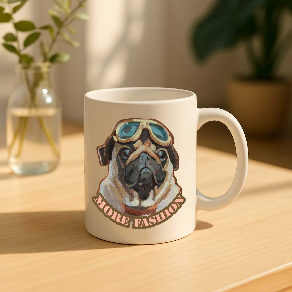Clipart, Fashion Pug, with and without saying, Instant Download