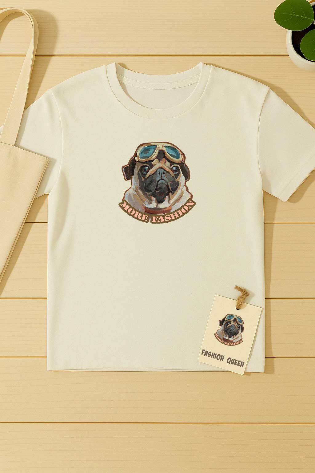 Clipart, Fashion Pug, with and without saying, Instant Download