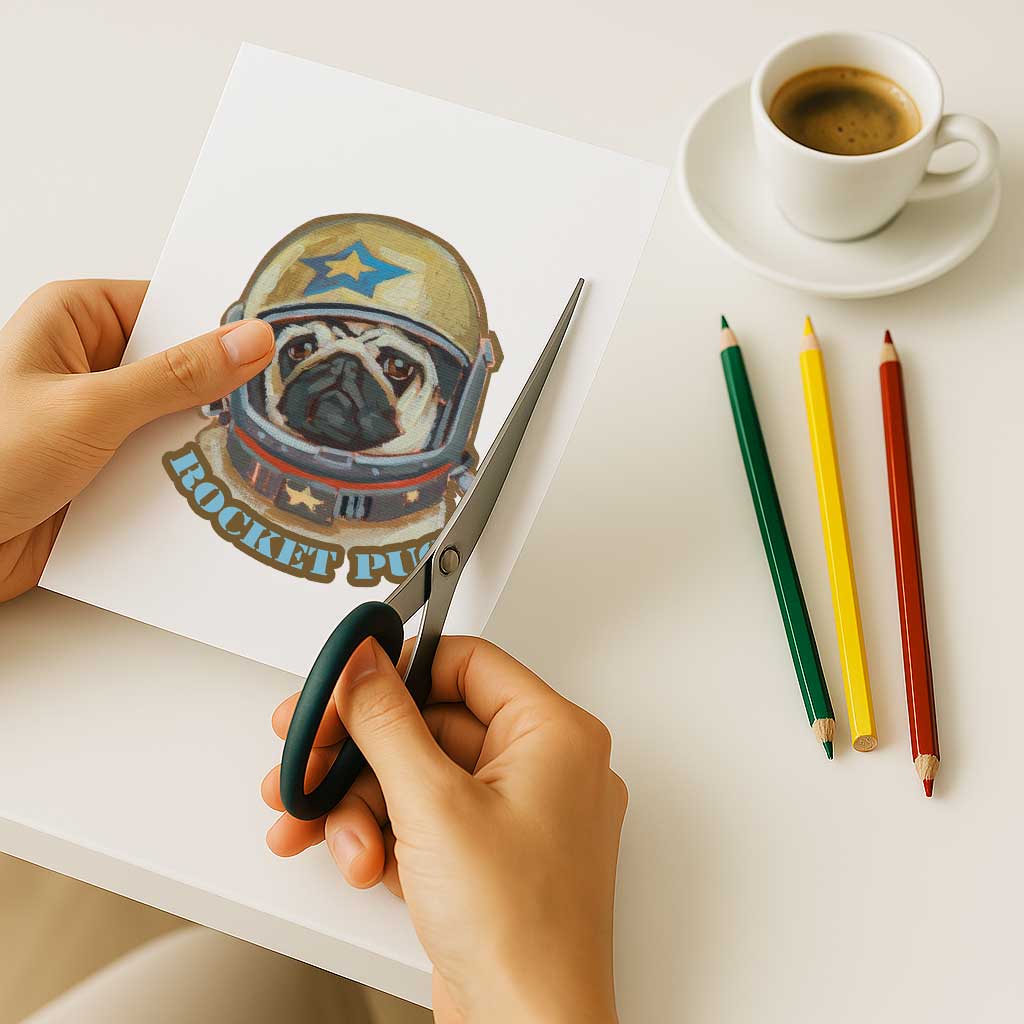 Clipart, Rocket Pug, with and without saying, instant download