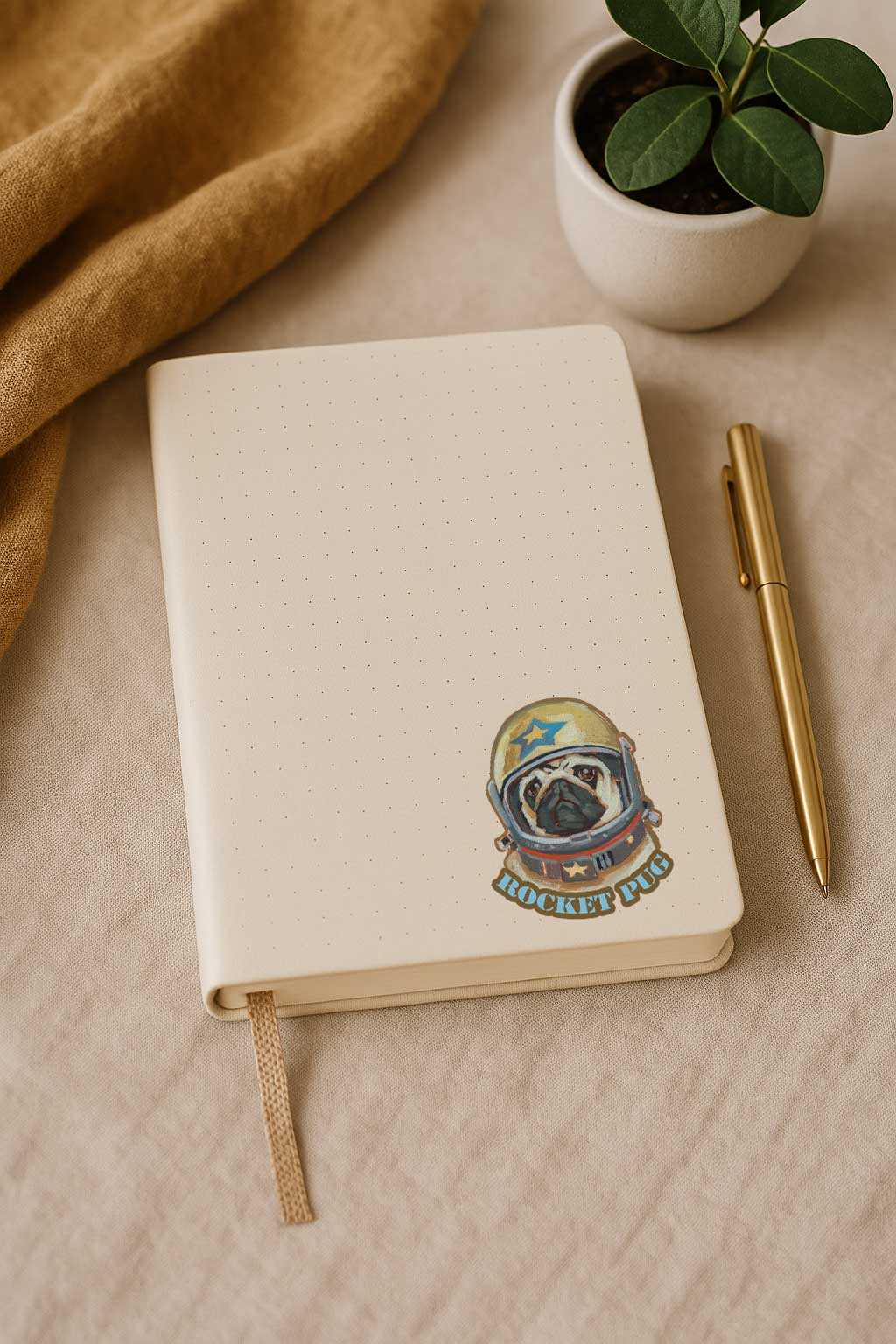Clipart, Rocket Pug, with and without saying, instant download