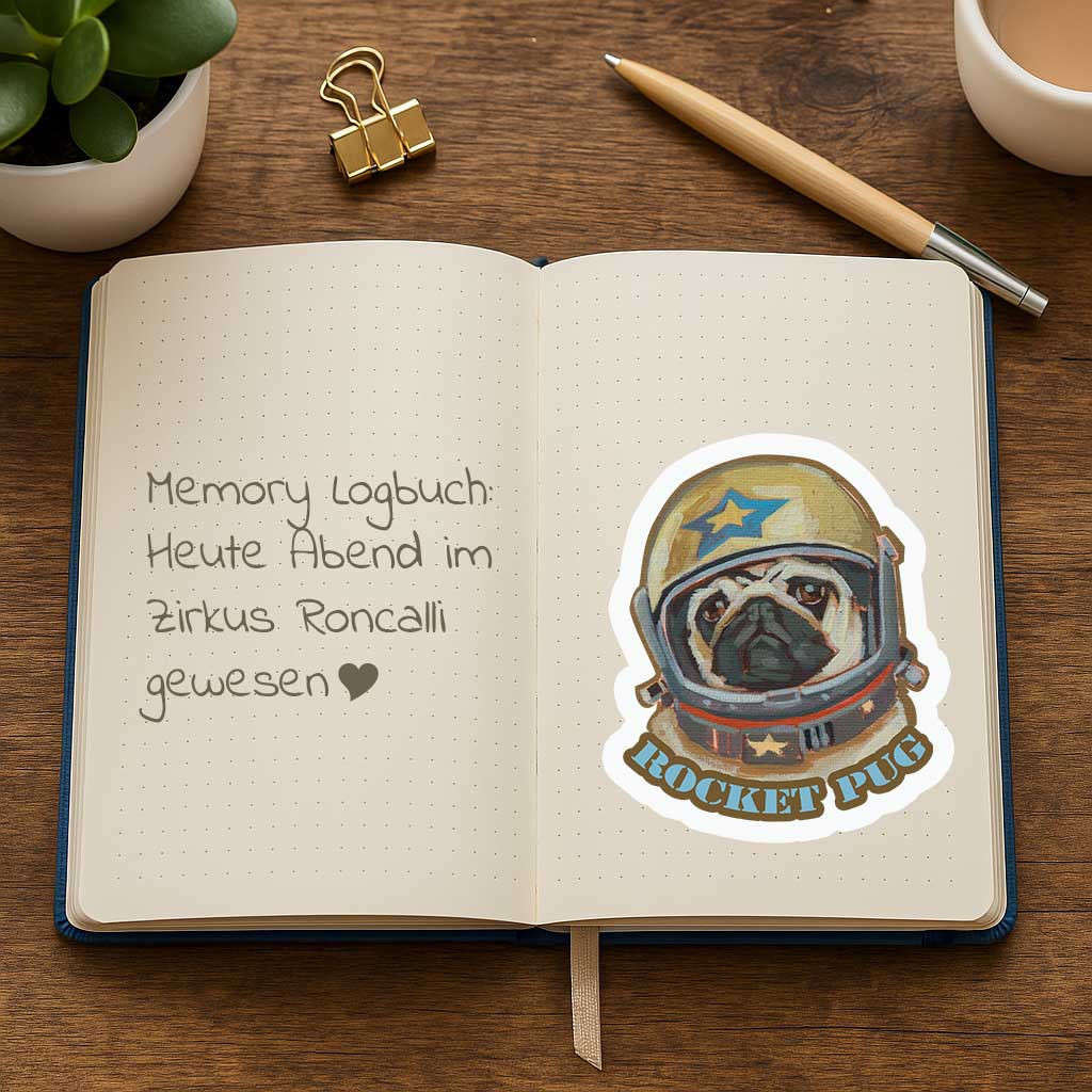 Clipart, Rocket Pug, with and without saying, instant download
