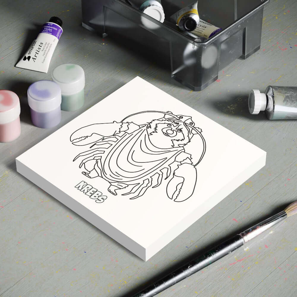 Coloring page on canvas, zodiac sign Cancer
