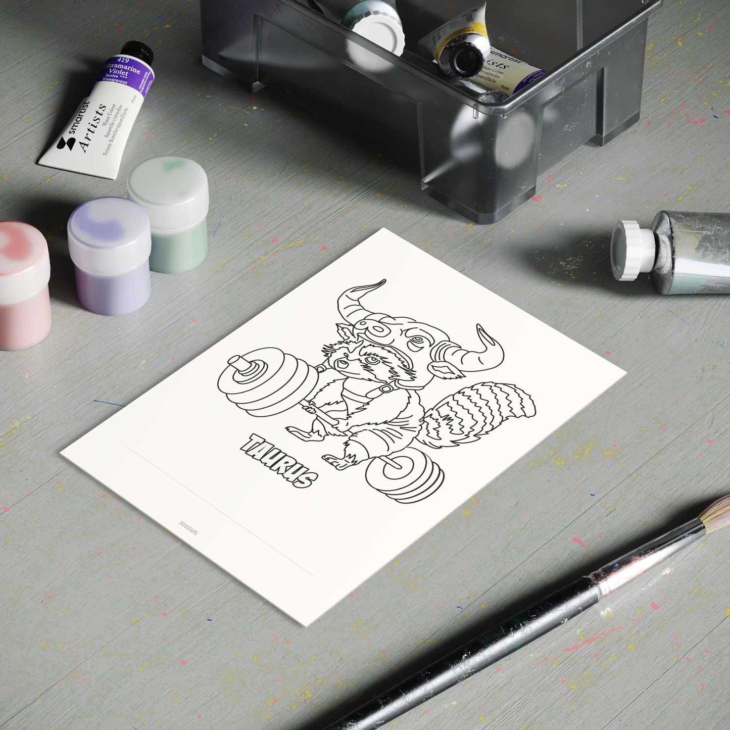 Coloring page for download, zodiac sign Taurus