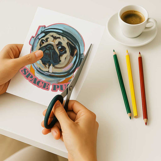 Clipart, Space Pug, with and without saying, Instant Download