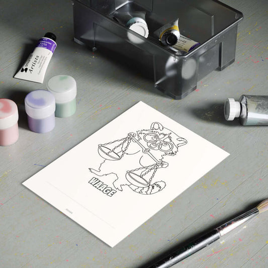 Coloring page for download, zodiac sign Libra