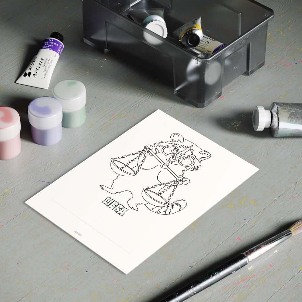Coloring page for download, zodiac sign Libra