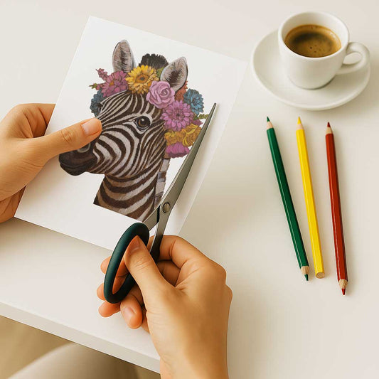 Clipart, Flower Child Zebra, Instant Download
