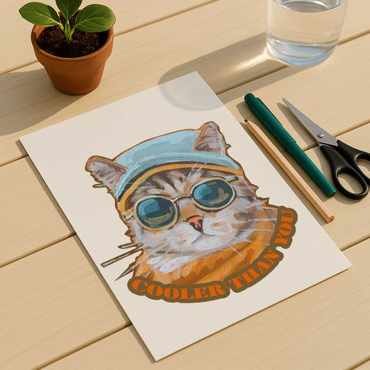 Clipart, Cool Cat, with and without saying, Instant Download