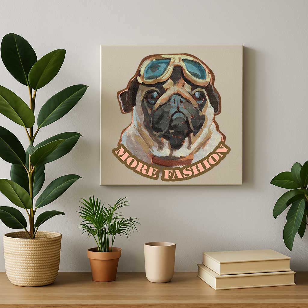 Clipart, Fashion Pug, with and without saying, Instant Download