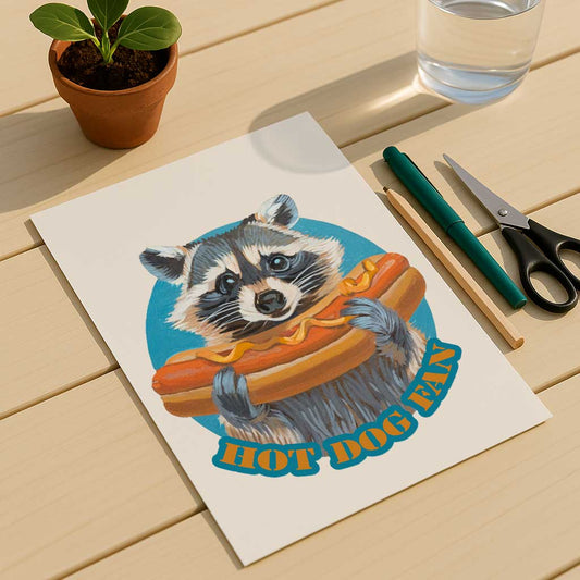 Clipart, raccoon, with and without saying, instant download