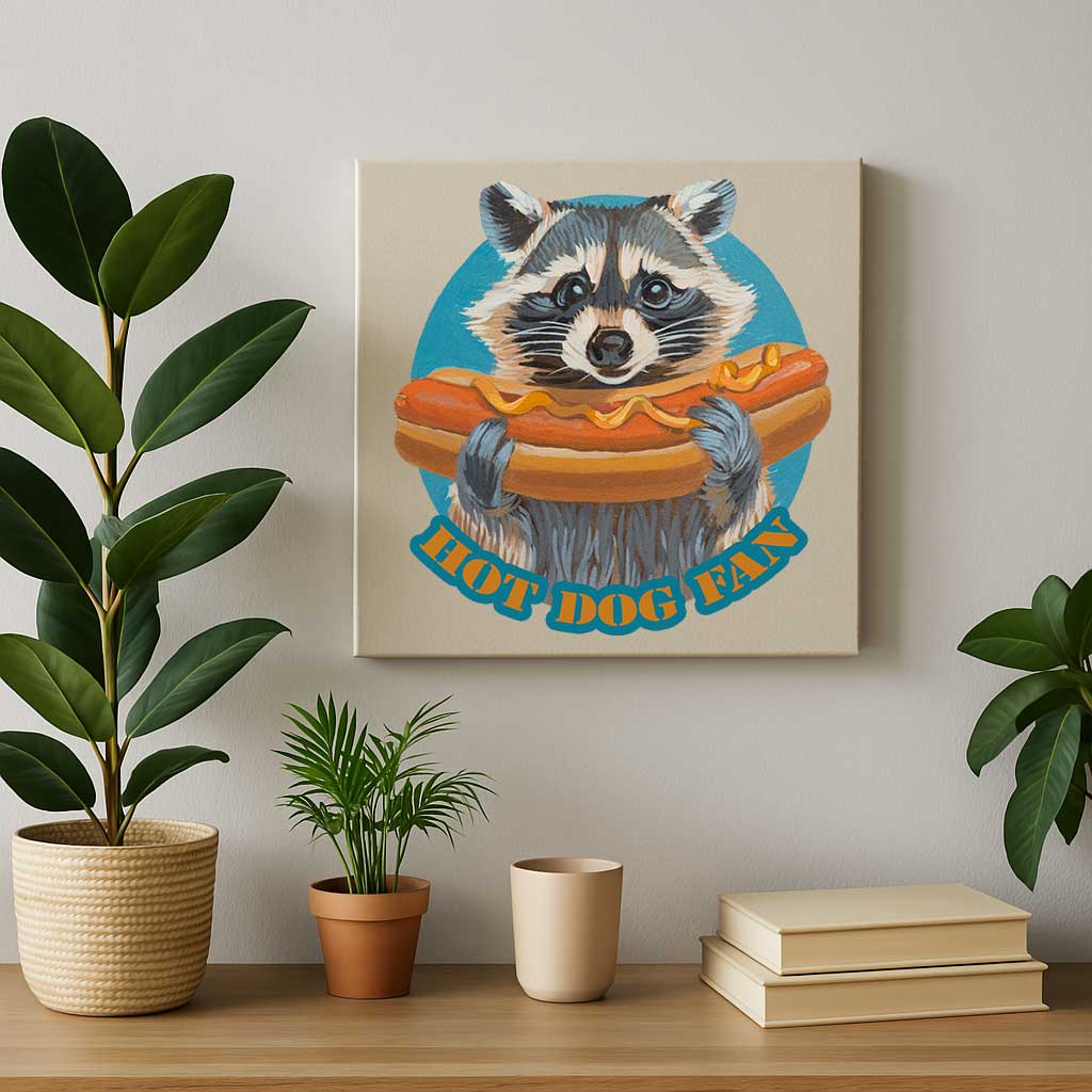 Clipart, raccoon, with and without saying, instant download
