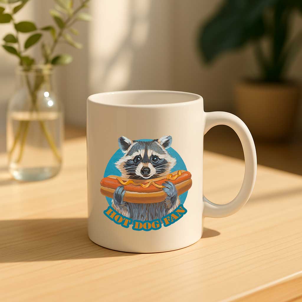 Clipart, raccoon, with and without saying, instant download