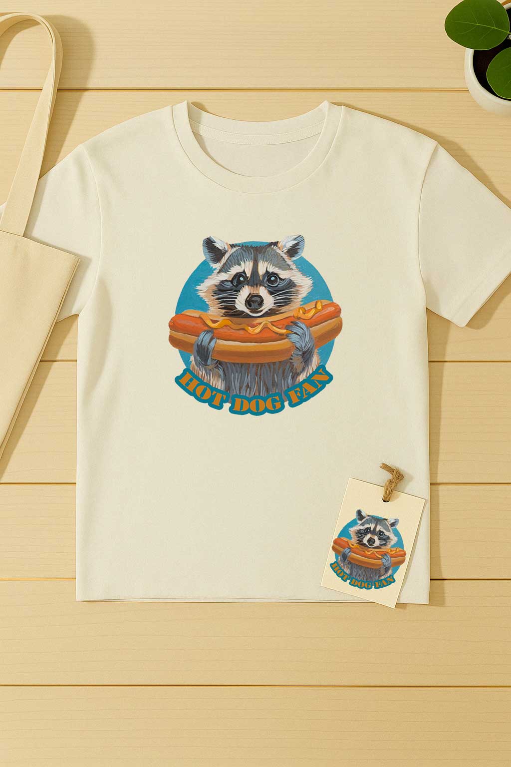 Clipart, raccoon, with and without saying, instant download