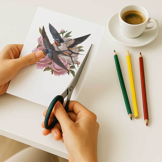 Clipart, Swallows with Flowers, Instant Download