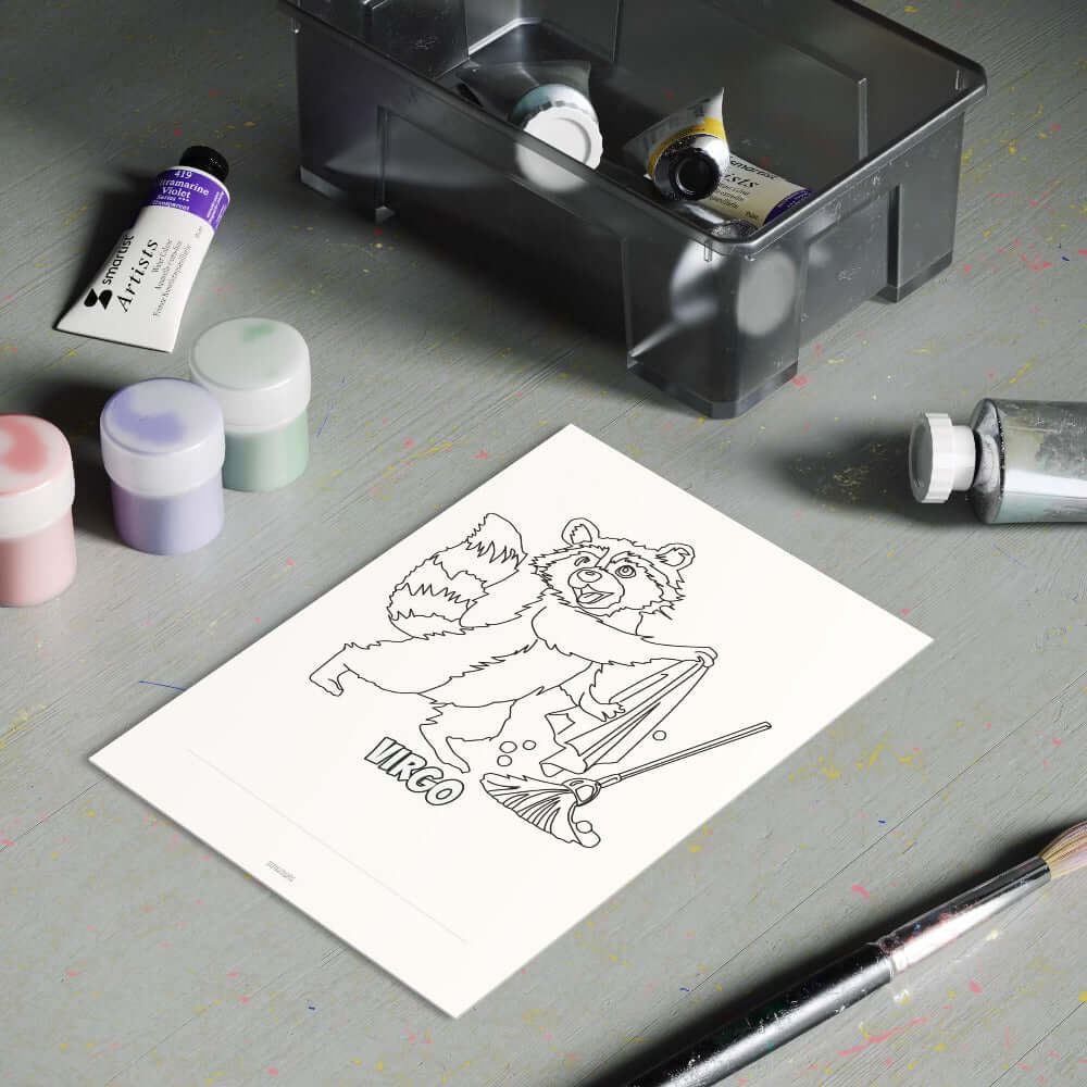 Coloring page for download, zodiac sign Virgo