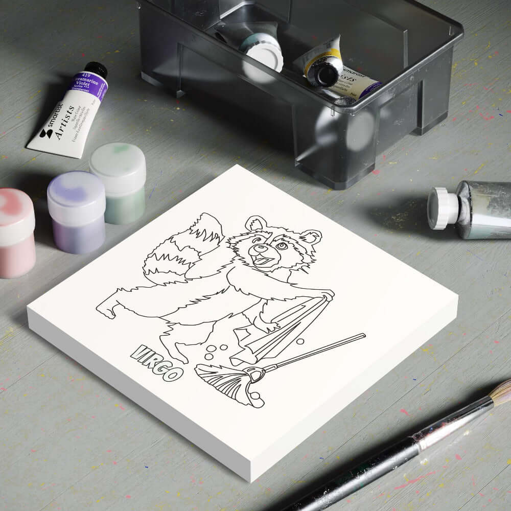 Coloring page on canvas, zodiac sign Virgo