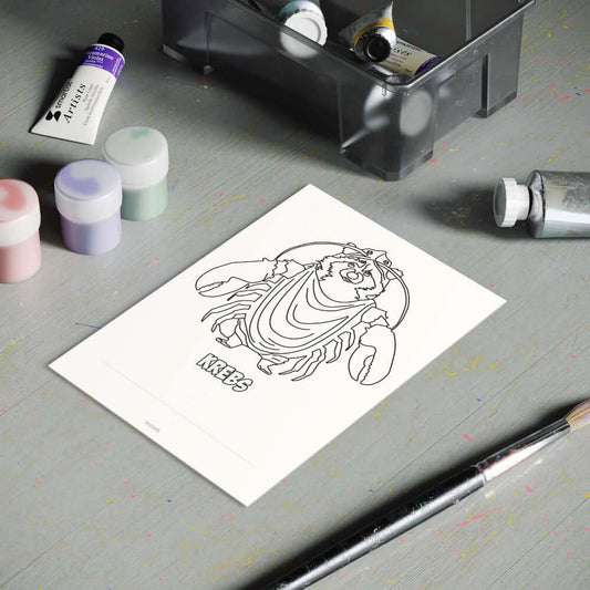 Coloring page for download, zodiac sign Cancer