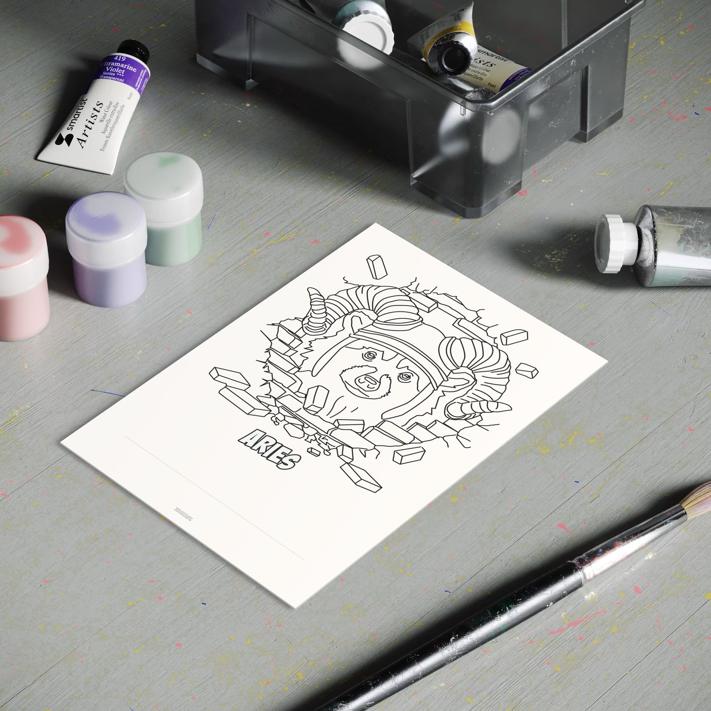 Coloring page for download, zodiac sign Aries